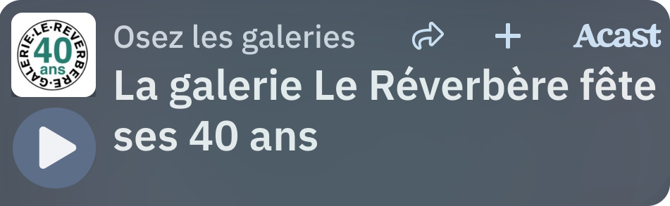 Podcast 'La galerie Le Réverbère fête ses 40 ans'